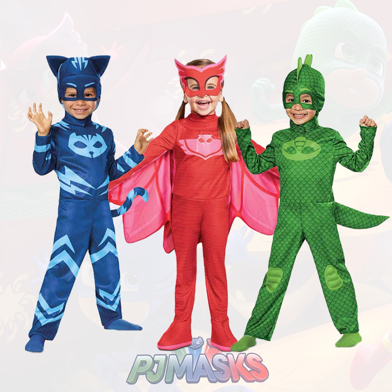 Kids Face Mask - Kostum Cosplay Piyama Biru Anak-anak Pahlawan